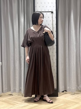 「A part by（アパートバイ）のハートモチーフバッグ（ショルダーバッグ、ブラック系）」を使った、さちさん（レディース・156cm）の春コーディネート
