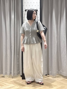 「A part by（アパートバイ）のハートモチーフバッグ（ショルダーバッグ、ブラック系）」を使った、さちさん（レディース・156cm）の春コーディネート