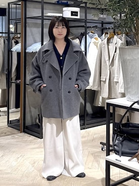 「アイテム（ピーコート）」を使った、さちさん（レディース・155cm・20代）の秋コーディネート