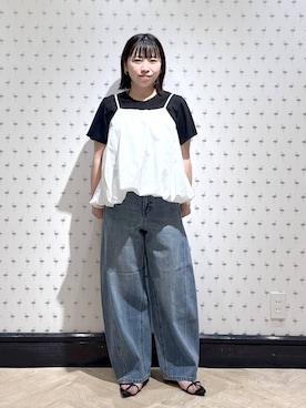 「アイテム（セットアップ）」を使った、さちさん（レディース・155cm）の夏コーディネート