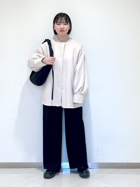 「A part by（アパートバイ）のアイテム（ノーカラーコート）」を使った、さちさん（レディース・156cm）の秋コーディネート