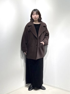 「おでかけ」｜「アイテム（ワンピース/ドレス）」を使った、さちさん（レディース・155cm）の冬コーディネート
