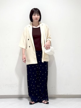「アイテム（テーラードジャケット）」を使った、さちさん（レディース・155cm・20代）の夏コーディネート