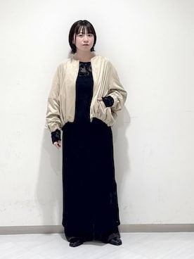 「SNAP_apart by lowrys」｜「アイテム（ブルゾン）」を使った、さちさん（レディース・155cm）の秋コーディネート