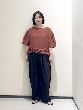 「A part by（アパートバイ）のナローストラップサンダル（サンダル、ブラック系）」を使った、さちさん（レディース・156cm）の春コーディネート