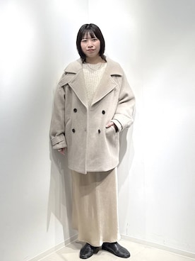 「アイテム（ピーコート）」を使った、さちさん（レディース・155cm・20代）の冬コーディネート