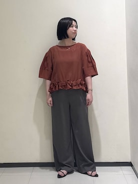 「A part by（アパートバイ）のナローストラップサンダル（サンダル、ブラック系）」を使った、さちさん（レディース・156cm）の春コーディネート