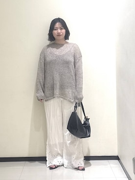 「A part by（アパートバイ）のハートモチーフバッグ（ショルダーバッグ、ブラック系）」を使った、さちさん（レディース・156cm）の夏コーディネート