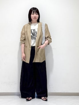 「アイテム（テーラードジャケット）」を使った、さちさん（レディース・155cm）の夏コーディネート
