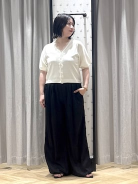 「A part by（アパートバイ）のナローストラップサンダル（サンダル、ブラック系）」を使った、さちさん（レディース・156cm）の夏コーディネート