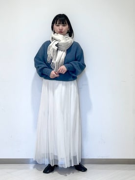 「A part by（アパートバイ）のアイテム（ストール/ショール）」を使った、さちさん（レディース・155cm）の冬コーディネート