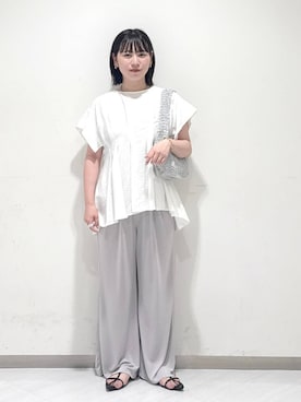 「アイテム（セットアップ）」を使った、さちさん（レディース・155cm）の夏コーディネート