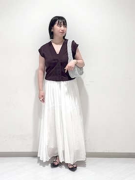 「アイテム（ベスト）」を使った、さちさん（レディース・155cm・20代）の夏コーディネート