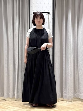 「A part by（アパートバイ）のベルトバッグ（ボディバッグ/ウエストポーチ、ブラック系）」を使った、さちさん（レディース・156cm）の夏コーディネート