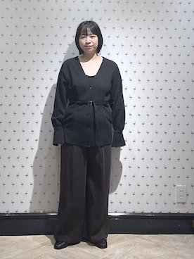 「アイテム（ノーカラージャケット）」を使った、さちさん（レディース・155cm）の秋コーディネート