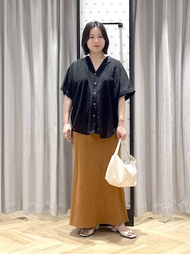 「A part by（アパートバイ）のハートモチーフバッグ（ショルダーバッグ、ホワイト系）」を使った、さちさん（レディース・156cm）の夏コーディネート