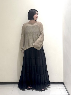 「A part by（アパートバイ）のナローストラップサンダル（サンダル、ブラック系）」を使った、さちさん（レディース・156cm）の春コーディネート