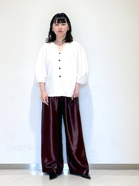 「e/rm（イーアールエム）のアイテム（シャツ/ブラウス）」を使った、さちさん（レディース・155cm）の夏コーディネート