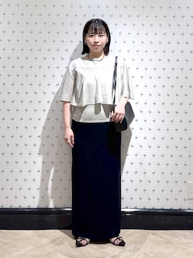 「アイテム（セットアップ）」を使った、さちさん（レディース・155cm）の夏コーディネート