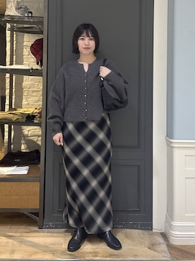 「A part by（アパートバイ）のアソートナローキャミワンピース（ワンピース、ブラック系）」を使った、さちさん（レディース・156cm）の秋コーディネート