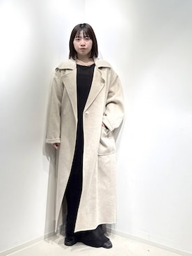 「おでかけ」｜「アイテム（ステンカラーコート）」を使った、さちさん（レディース・155cm）の秋コーディネート