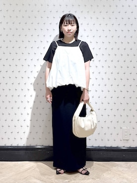 「アイテム（セットアップ）」を使った、さちさん（レディース・155cm）の夏コーディネート