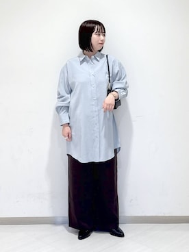 「アイテム（シャツワンピース）」を使った、さちさん（レディース・155cm）の秋コーディネート