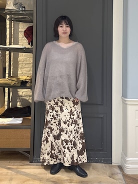 「A part by（アパートバイ）のスエードマーメイドスカート（スカート、その他）」を使った、さちさん（レディース・156cm）の秋コーディネート