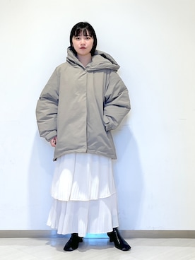 「A part by（アパートバイ）のアイテム（ダウンジャケット/コート）」を使った、さちさん（レディース・156cm）の秋コーディネート