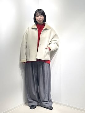 「SNAP_apart by lowrys」｜「アイテム（ブルゾン）」を使った、さちさん（レディース・155cm）の冬コーディネート
