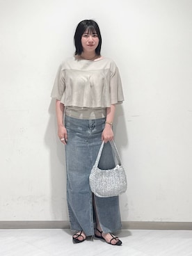 「アイテム（ニット/セーター）」を使った、さちさん（レディース・155cm・20代）の夏コーディネート