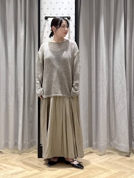 「A part by（アパートバイ）の【今年も登場！ドットシシュウキャミワンピース（ワンピース、ベージュ系）」を使った、さちさん（レディース・156cm）の春コーディネート