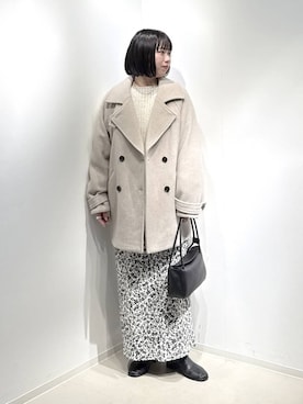 「アイテム（ピーコート）」を使った、さちさん（レディース・155cm・20代）の冬コーディネート