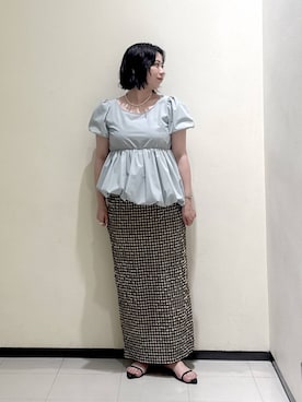 「A part by（アパートバイ）のナローストラップサンダル（サンダル、ブラック系）」を使った、さちさん（レディース・156cm）の夏コーディネート