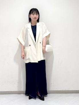 「アイテム（テーラードジャケット）」を使った、さちさん（レディース・155cm・20代）の夏コーディネート