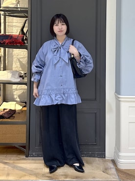 「A part by（アパートバイ）のメタルパーツパンプス（パンプス、ブラック系）」を使った、さちさん（レディース・156cm）の秋コーディネート