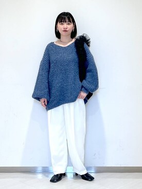 「A part by（アパートバイ）のチュールハンドルトート（ショルダーバッグ）」を使った、さちさん（レディース・155cm）の冬コーディネート