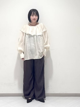 「アイテム（スラックス）」を使った、さちさん（レディース・155cm・20代）の夏コーディネート