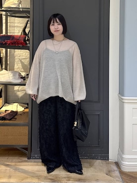 「A part by（アパートバイ）のメタルパーツパンプス（パンプス、ブラック系）」を使った、さちさん（レディース・156cm）の秋コーディネート