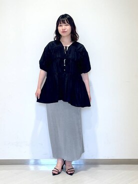「e/rm（イーアールエム）のアイテム（シャツ/ブラウス）」を使った、さちさん（レディース・155cm）の夏コーディネート