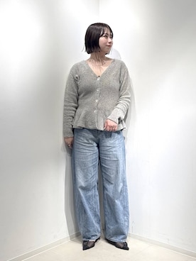 「A part by（アパートバイ）のApbコクーンデニムパンツ≪追加3≫（デニムパンツ）」を使った、さちさん（レディース・155cm）の冬コーディネート