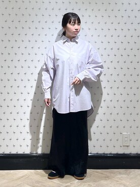「e/rm（イーアールエム）のアイテム（シャツ/ブラウス）」を使った、さちさん（レディース・155cm）の冬コーディネート