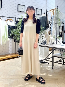 「e/rm」｜「アイテム（ワンピース/ドレス）」を使った、momoさん（レディース・165cm）の夏コーディネート
