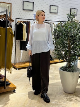 「ピアス」｜momoさん（レディース・165cm）の秋コーディネート