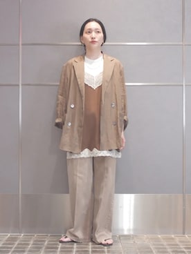 「SHIPS（シップス）のアイテム（トップス）」を使った、増田さん（レディース・157cm）の春コーディネート