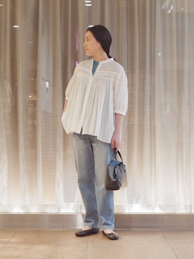 「カーブデニム」｜増田さん（レディース・157cm）の夏コーディネート