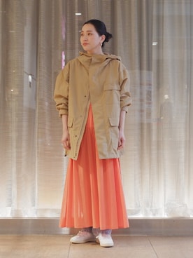 「WILD THINGS（ワイルドシングス）のアイテム（その他アウター）」を使った、増田さん（レディース・157cm）の春コーディネート
