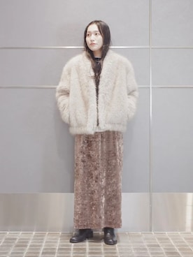 「シップス」｜「アイテム（ブルゾン）」を使った、増田さん（レディース・157cm）の冬コーディネート