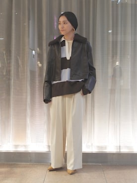 「SHIPS for women」｜「アイテム（ブルゾン）」を使った、増田さん（レディース・157cm）の秋コーディネート