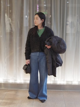 「シップス フォー ウィメン(SHIPS for women)」｜「アイテム（ダウンジャケット/コート）」を使った、増田さん（レディース・157cm）の冬コーディネート